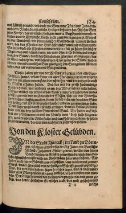 Von den Kloster Gelübden. [Anfang]
