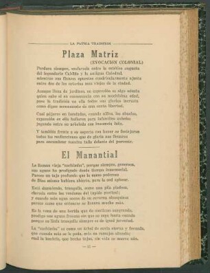Plaza Matriz : (Evocación colonial)