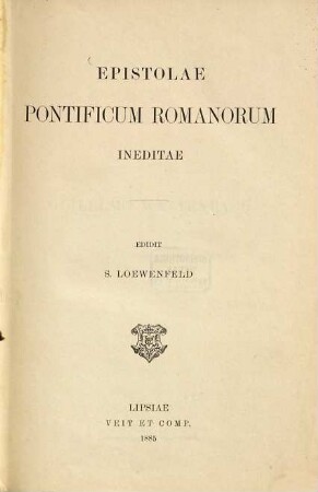 Epistolae pontificum Romanorum ineditae