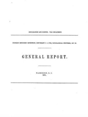 Report upon the Colorado River of the West