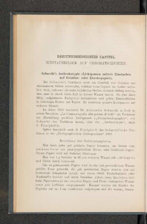 Dreiunddreissigstes Capitel. Einstaubbilder auf Chromatschichten.