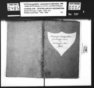 Gülteinzugsregister über das Amt Schrozberg.