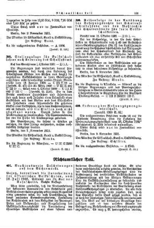 Lockerung der Wohnungszwangswirtschaft : [Amtlicher Teil]