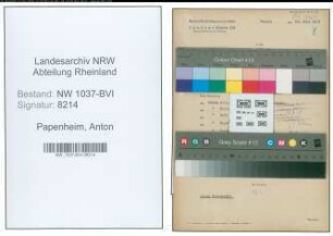 Entnazifizierung Anton Papenheim , geb. 13.05.1892 ()