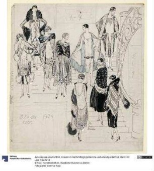 Frauen in Nachmittagsgarderobe und Abendgarderobe