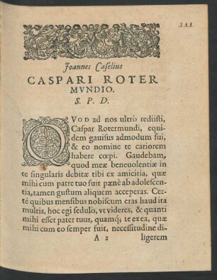 Ioannes Caselius Caspari Rotermundio. S. P. D.