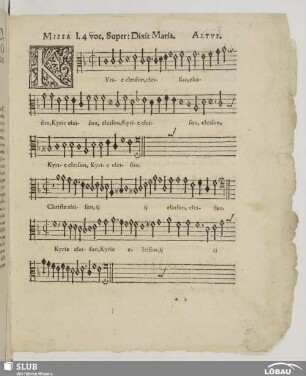 Missa I. 4 voc. super: Dixit Maria