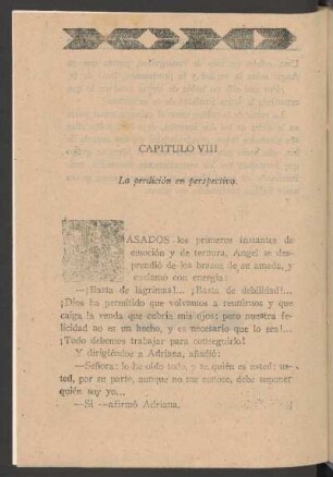 Capítulo VIII - La perdición en perspectiva
