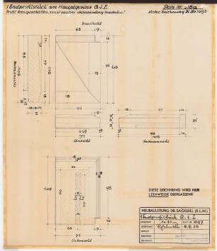 Reichsluftfahrtministerium, Berlin: Hauptgesims Q1L (Werkstein): Details 1:10