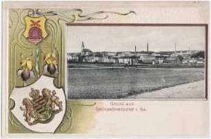 Großröhrsdorf. Ortsansicht, Ansichtskarte