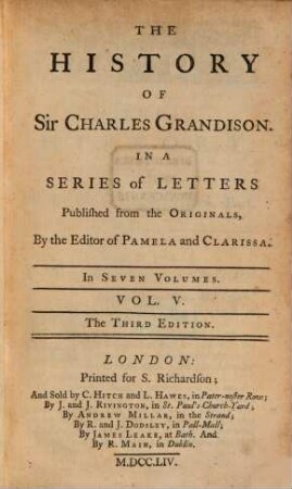 The History Of Sir Charles Grandison : In A Series of Letters ; In Seven Volumes ..., 5