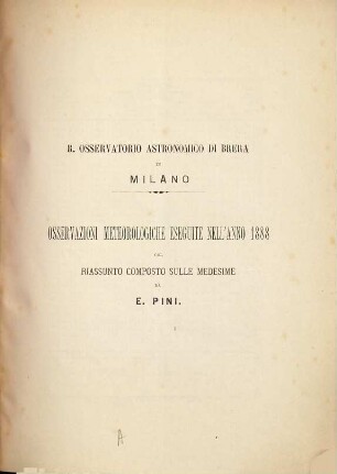 Osservazioni meteorologiche : eseguite nell'anno .... 1888