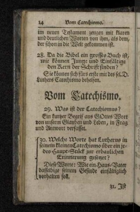 Vom Catechismo.