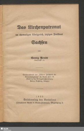 Das Kirchenpatronat im ehemaligen Königreich, jetzigen Freistaat Sachsen