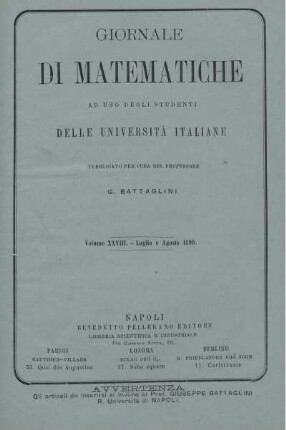 Volume XXVIII. - Luglio e Agosto 1890.