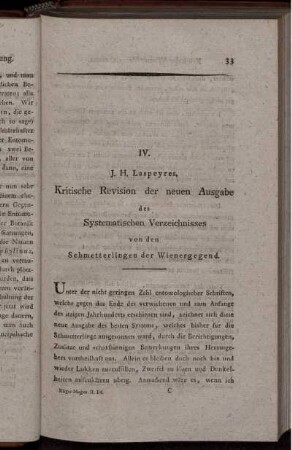 IV. Kritische Revision der neuen Ausgabe des Systematischen Verzeichnisses von den Schmetterlingen der Wienergegend