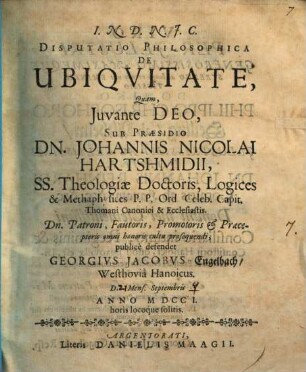 Disp. philos. de ubiquitate