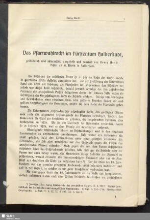 Das Pfarrwahlrecht im Fürstentum Halberstadt, geschichtlich und aktenmäßig dargestellt und beurteilt