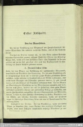 Erster Abschnitt. Von den Mauersteinen