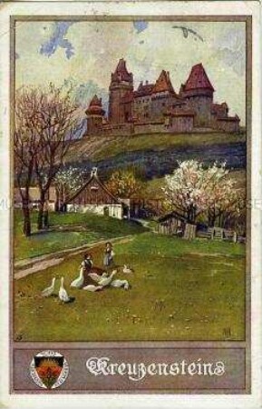 Burg Kreuzenstein, Postkarte des Deutschen Schulvereins Nr.165