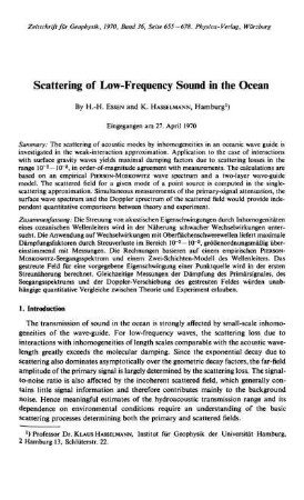 Scattering of low-frequency sound in the ocean