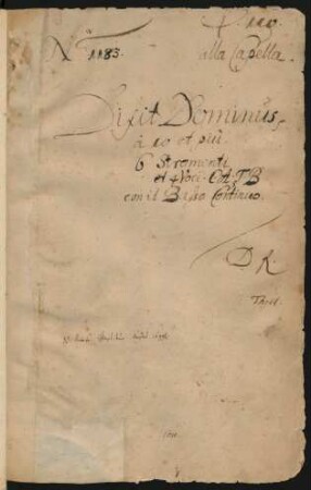 Dixit Dominus; V (4), orch, bc; D-Dur