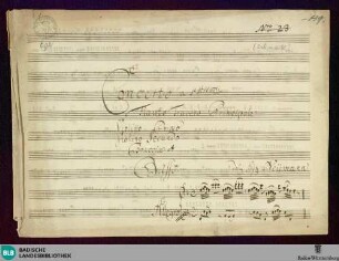 Concertos - Mus. Hs. 692 : fl, vl (2), vla, b; F; GroF 788