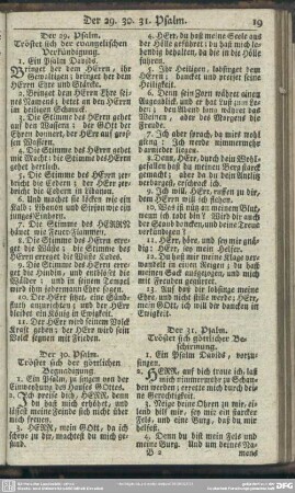 Der 30. Psalm. Tröstet sich der göttlichen Begnadigung