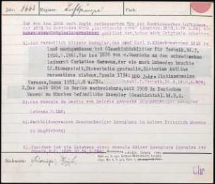 Nur von dem 1663 nach Boyle verbesserten Typ der Guerickeschen Luftpumpe der 1672 in Guerickes Werk "Experimenta nova" abgebildet ist, haben sich Originale erhalten