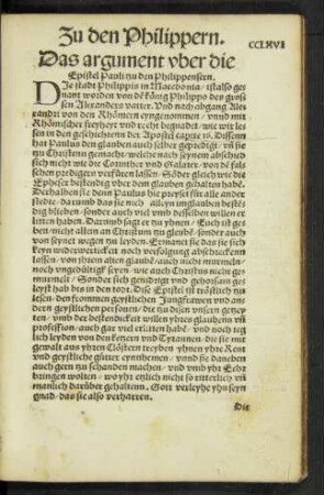 Das argument uber die Epistel Pauli tzu den Philippensern.