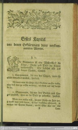 Erstes Kapitel von denen Erklärungen derer vorkommenden Wörter