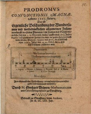 Prodromus conjunctionis magnae anno 1663 futurae