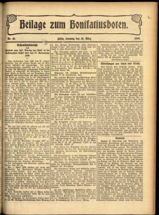 Zweite Ausgabe vom Sonntag, den 28. März 1909.