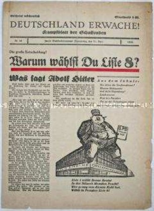 NS-Wochenblatt "Deutschland erwache!" zur preußischen Landtagswahl 1932