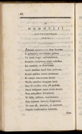 In Hommelii Litteraturam Iuris