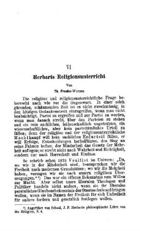 Herbarts Religionsunterricht