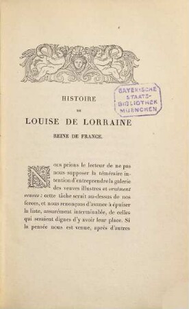 Histoire de Louise de Lorraine, reine de France : 1553 - 1601