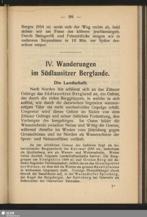 IV. Wanderungen im Südlausitzer Berglande