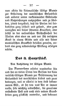 Das 3. Hauptstück. Von Ausziehung der lüftigen Mumie