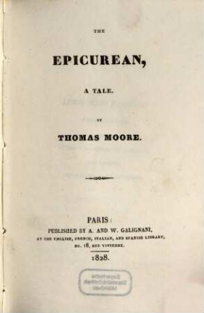 The Epicurean : a tale