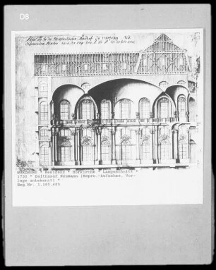 Innerer Wandaufriß der Hofkirche der Residenz
