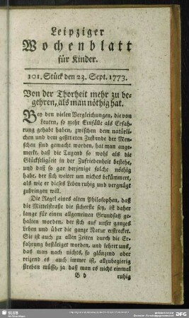 101. Stück den 23. Sept. 1773