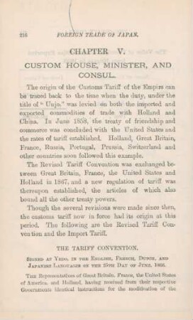 Chapter V. Custom house, minister, and consul