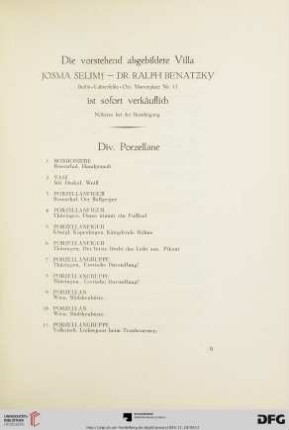 Div. Porzellane (Nr. 1-69)