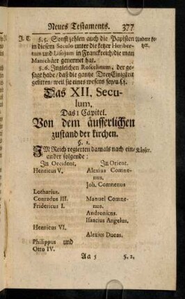 377-395, Das XII. Seculum
