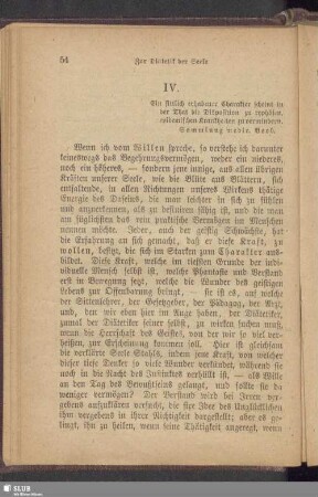 IV. Wille, Charakter, Unentschlossenheit, Unaufgelegtheit, Zerstreutheit