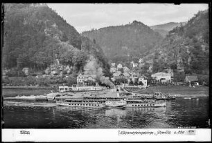 Sächsische Schweiz, Blick auf Schmilka an der Elbe
