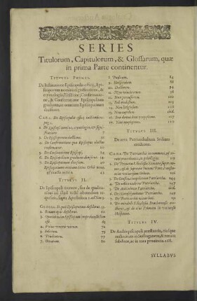 Series titulorum, capitulorum, & glossarum