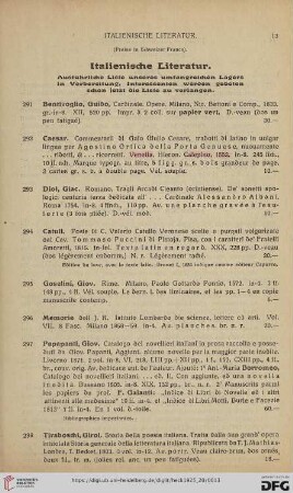 Italienische Literatur (Nr.291-298)