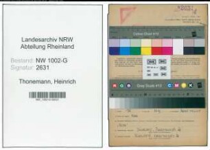 Entnazifizierung Heinrich Thonemann, geb. 14.08.1891 (Kfz.Schaetzer)